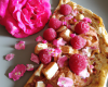 Galette aux framboises et pralines roses