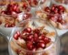 Verrines de panna cotta de fourme d'Ambert et petites crevettes grises