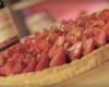 Tarte aux fraises et caramel de vin rouge