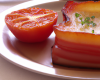 Tomate farcie, tranche de lard crousti