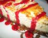 Cheesecake et coulis de framboises