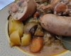 Fricassée de foies de volaille, andouille et rattes