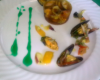 Mariniere de moules en gelée de safran,marinade de légumes niçois, jus au basilic