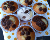 Muffins au chocolat cœur fondant et pépites de chocolat blanc