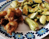 Lapin frit et beignets de courgette