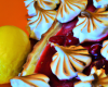 Tarte au citron meringuée et son coulis de fruits rouges