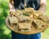 Mini sandwich à la focaccia, mozza, jambon cru, tomates séchées et pousses d’épinard