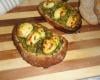 Tartine de courgettes aux quenelles de fromage blanc et pesto