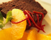 Fondant au chocolat et salade d'oranges aux zestes confits