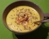 Velouté de courge butternut au curry et lait de coco et ses crevettes