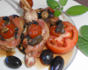 Saltimbocca de râble de lapin aux tomates confites et aux olives noires