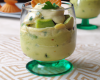 Verrine fromage pur brebis et crème  d'avocat