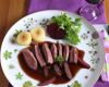 Magret de canard au vin rouge