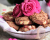 Cookies au chocolat et pralinés roses