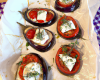 Papillote d'aubergine, tomate, chèvre, miel et thym