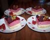 Entremet framboise sur mousse chocolat blanc