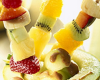 Brochettes de melon aux fruits rouges