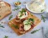 Bruschetta au Gorgonzola AOP, jambon de Parme, noisettes grillées et roquette