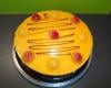 Entremet fruité : mangues, framboises et passion