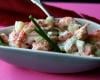 Tartare de langoustines au concombre,  yaourt et  tomates