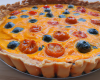 Quiche orange et bleue