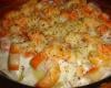 Gratin pommes de terre, surimi, crevettes