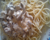 Spaghettis champignons et cidre