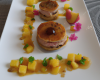 Charlottine à la mangue poélée et au foie gras