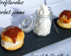 Profiteroles sorbet pomme, caramel et chantilly au cidre