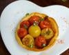 Tartelettes tomates, ail, moutarde et basilic