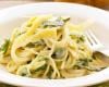 Spaghettis au Philadelphia, asperges et courgettes