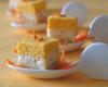 Mousse de crevettes et carottes sur biscuits au cumin