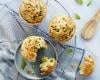 MUFFINS AUX PETITS POIS, MENTHE FRAICHE ET PARMESAN