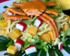 Salade exotique de pates aux crabe et à la mangue