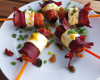 Brochette de grenailles au fromage de chèvre, chorizo et carvi