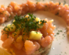 Tartare de saumon et crevettes