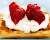 Gaufre aux fraises au chèvre frais