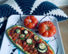 Tartine de courgettes et son granité de tomates