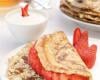 Crêpes aux céréales muesli et fraises