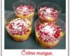 Crème mangue, grenade-framboise au lait de coco