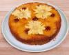 Gâteau renversé ananas-coco avec fleurs d’ananas