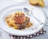 Pomme Hasselback en crumble, sur son carré Moelleux