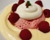 Douceur de framboise sur crème vanillée