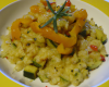 Risotto aux poivrons jaunes et courgettes