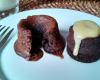 Fondant au chocolat accompagné de crème anglaise