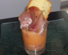 Mousse de melon, jambon cru et tuile de gruyére