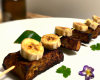 Brochette de banane aux morilles, pain d'épice