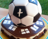 Gâteau chocolat yaourt design ballon de foot