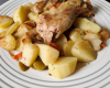 Cuisse de poulet à la provençale et pommes de terre en rosace