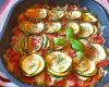 Gratin de courgettes à la tomate et basilic